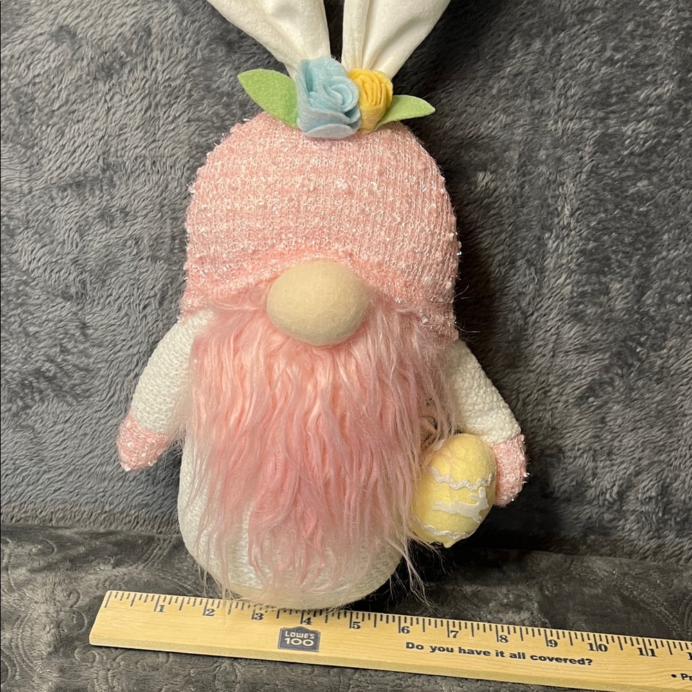 Plush Bunny Gonk with Pink Hat and Pastel Accents - Picture 4 of 4